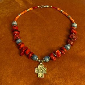 Alpha Omega Cross Necklace
